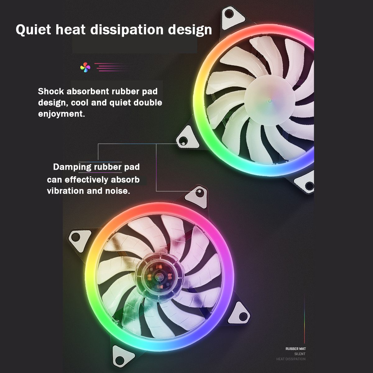 12V-RGB-Rainbow-LED-Silent-Computer-PC-Case-Cooling-Cooler-Fan-CPU-120mm-4-Pin-1599147