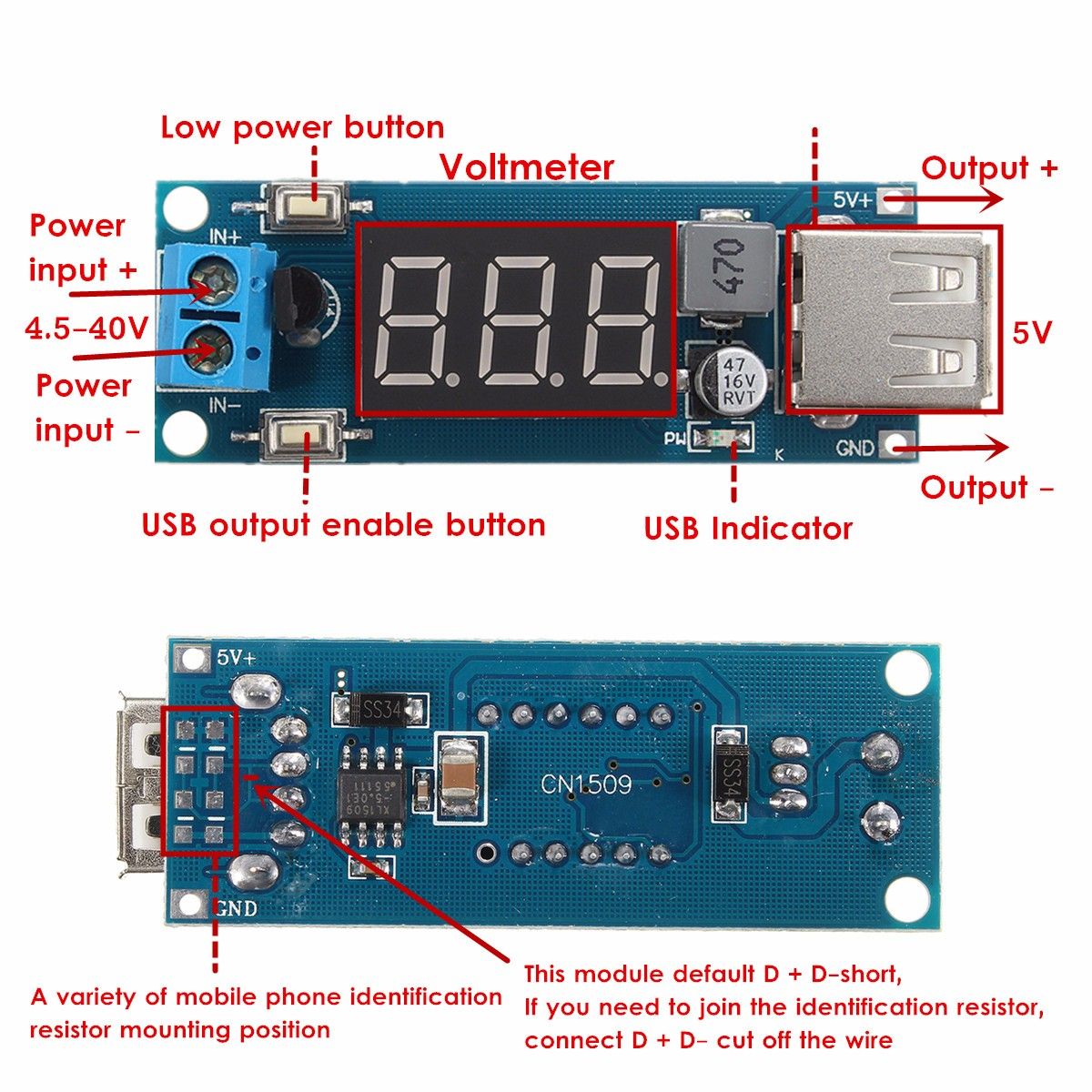 5Pcs-DC-DC-45-40V-Step-Down-LED-Volt-Meterr-USB-Voltage-Converter-Buck-Module-5V2A-1178208