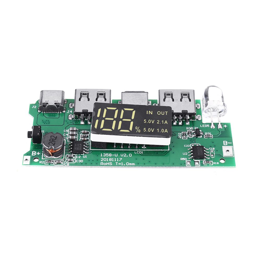 Dual-USB-5V-21A-Micro-Type-C-for-DIY-Power-Bank-18650-Charger-Board-with-LED-Overcharge-Overdischarg-1578395