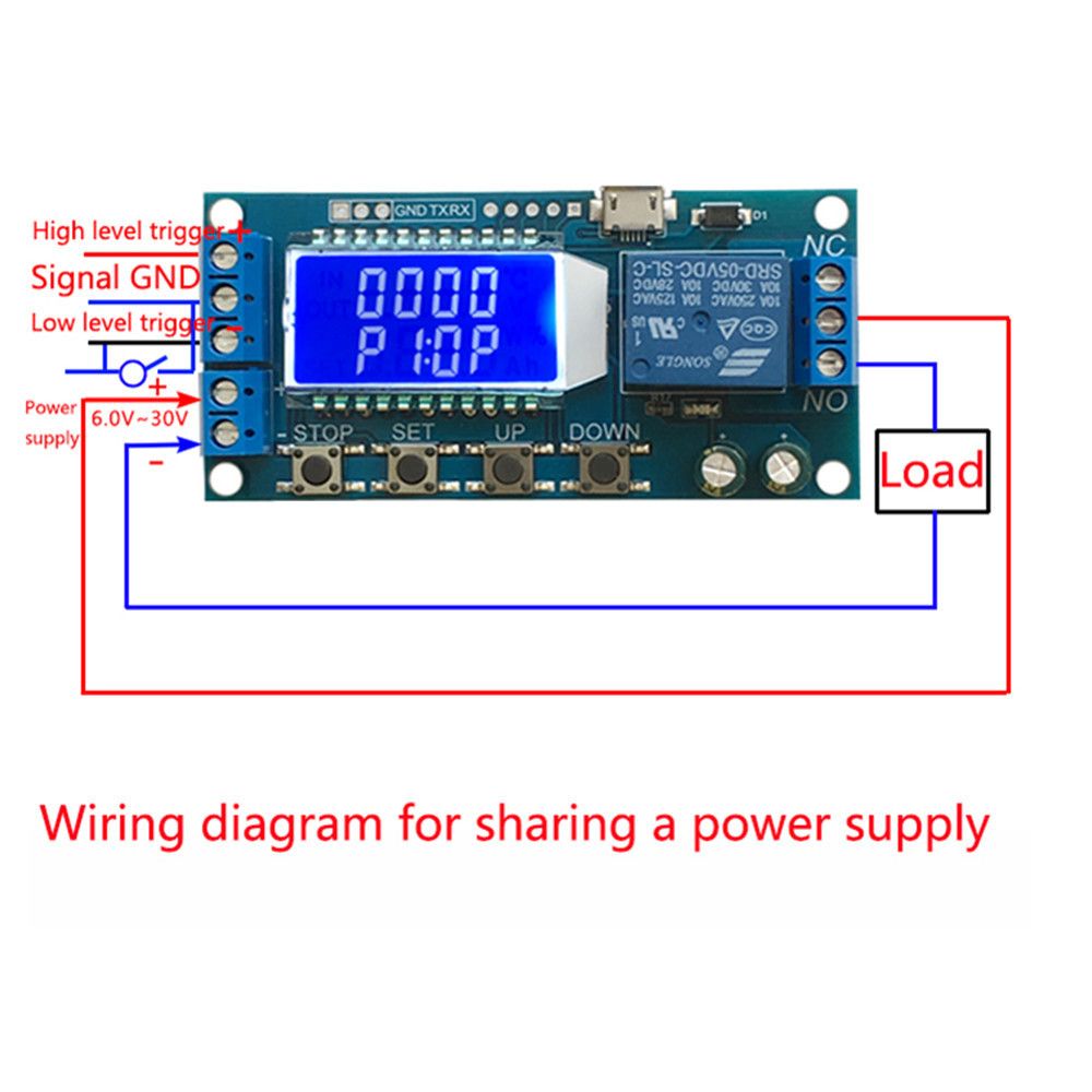 LCD-Display-Timer-Relay-Module-DC6-30V-Cycle-Timing-OFF-Trigger-Delay-Switch-DC-AC-Universal-Conduct-1529574