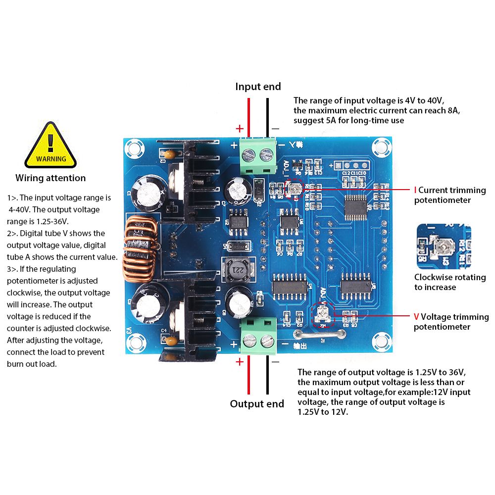 XH-M403-DC-DC-5-36V-to-13-32V-8A-XL4016-Digital-Voltage-Regulator-Buck-Step-Down-Power-Supply-Module-1571348