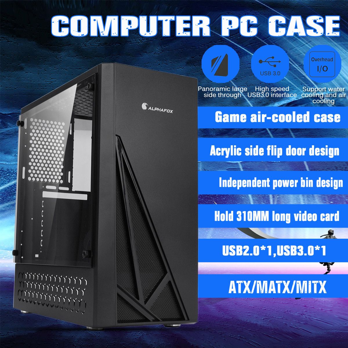 Acrylic-Side-Panels-Gaming-Computer-Case-ATXMATXMITX-USB30-Supports-120mm-Water-Cooling-1672704