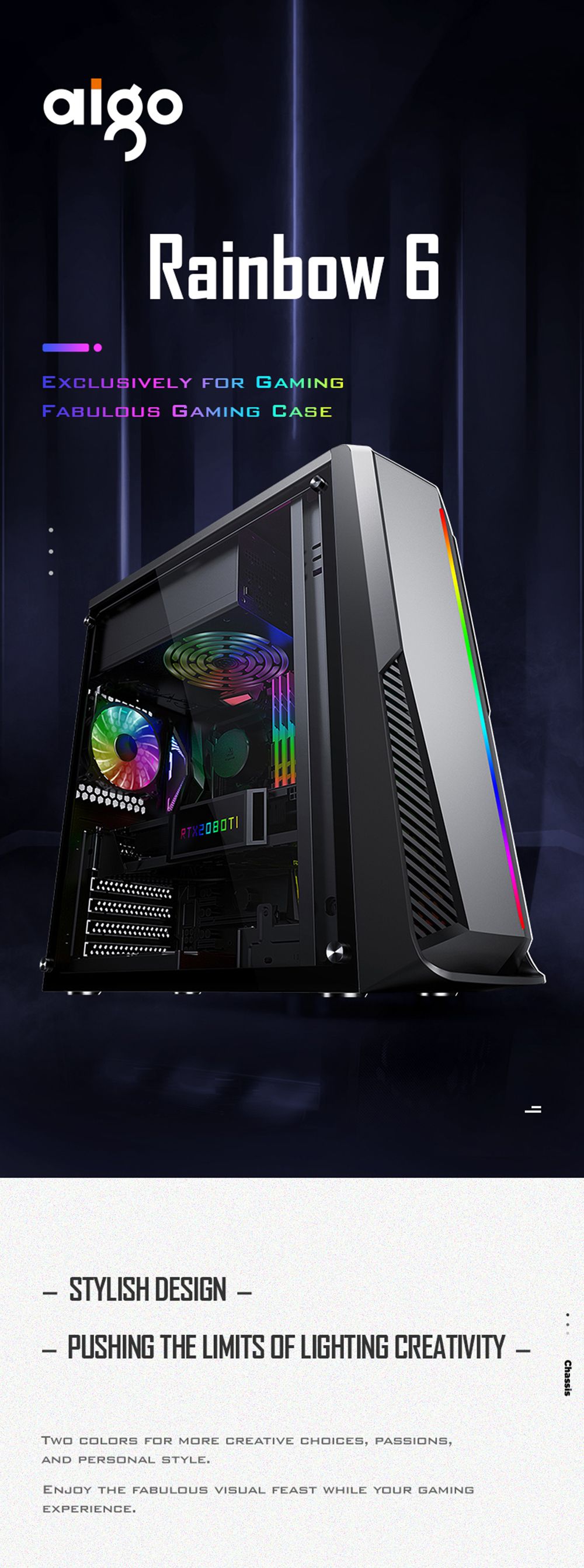 Aigo-Rainbow6-Gaming-Computer-Case-Acrylic-Side-Panel-ATXM-ATX-VGA-Supported-USB-30-1665914