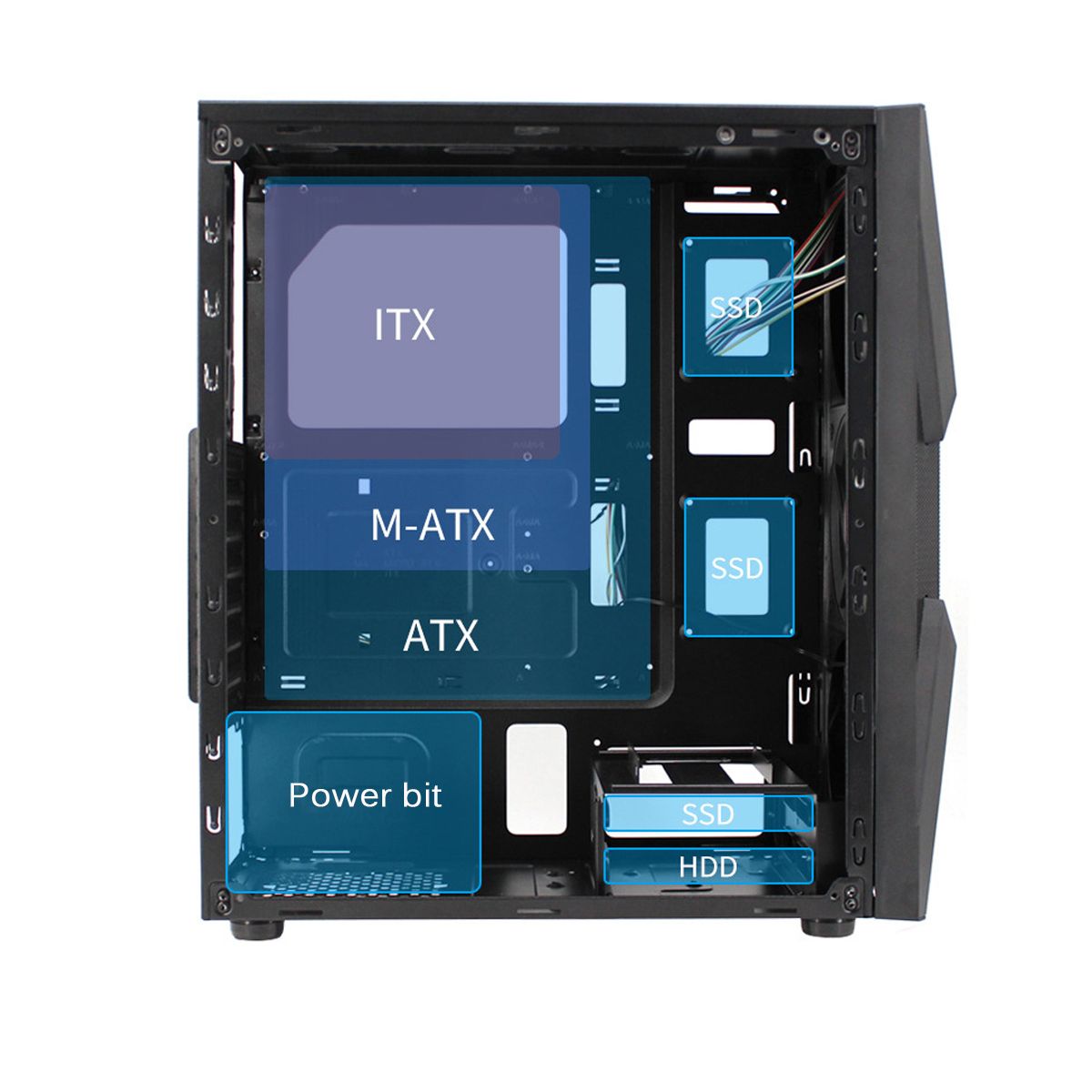 Computer-Case-Acrylic-Side-Panels-Chassis-PC-Case-UBS30-Support-ATX-MATX-ITX-1672805