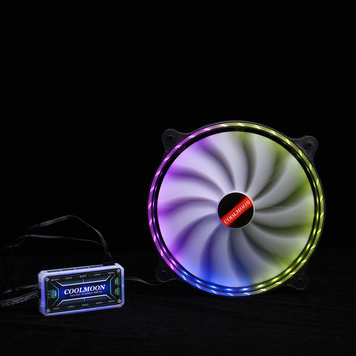 Cool-Moon-CR200mm-Chassis-Computer-Case-Fan-RGB-Mute-Streamer-LED-Computer-Host-20cm-Cooling-Fan-1634887