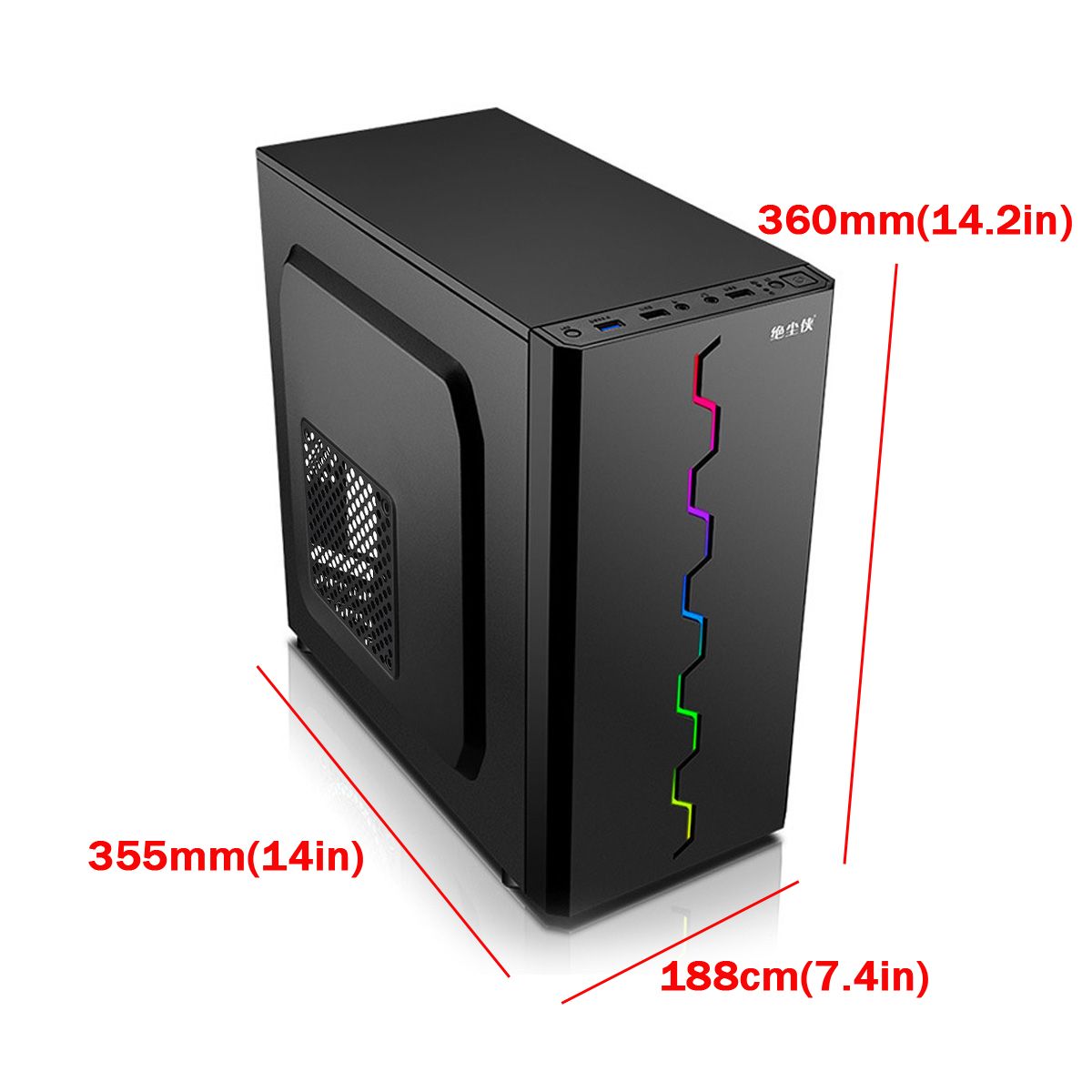 Mini-Desktop-Computer-Case-Chassis-PC-Case-USB20-Support-3-120mm-Fans-MATX-MITX-1672739