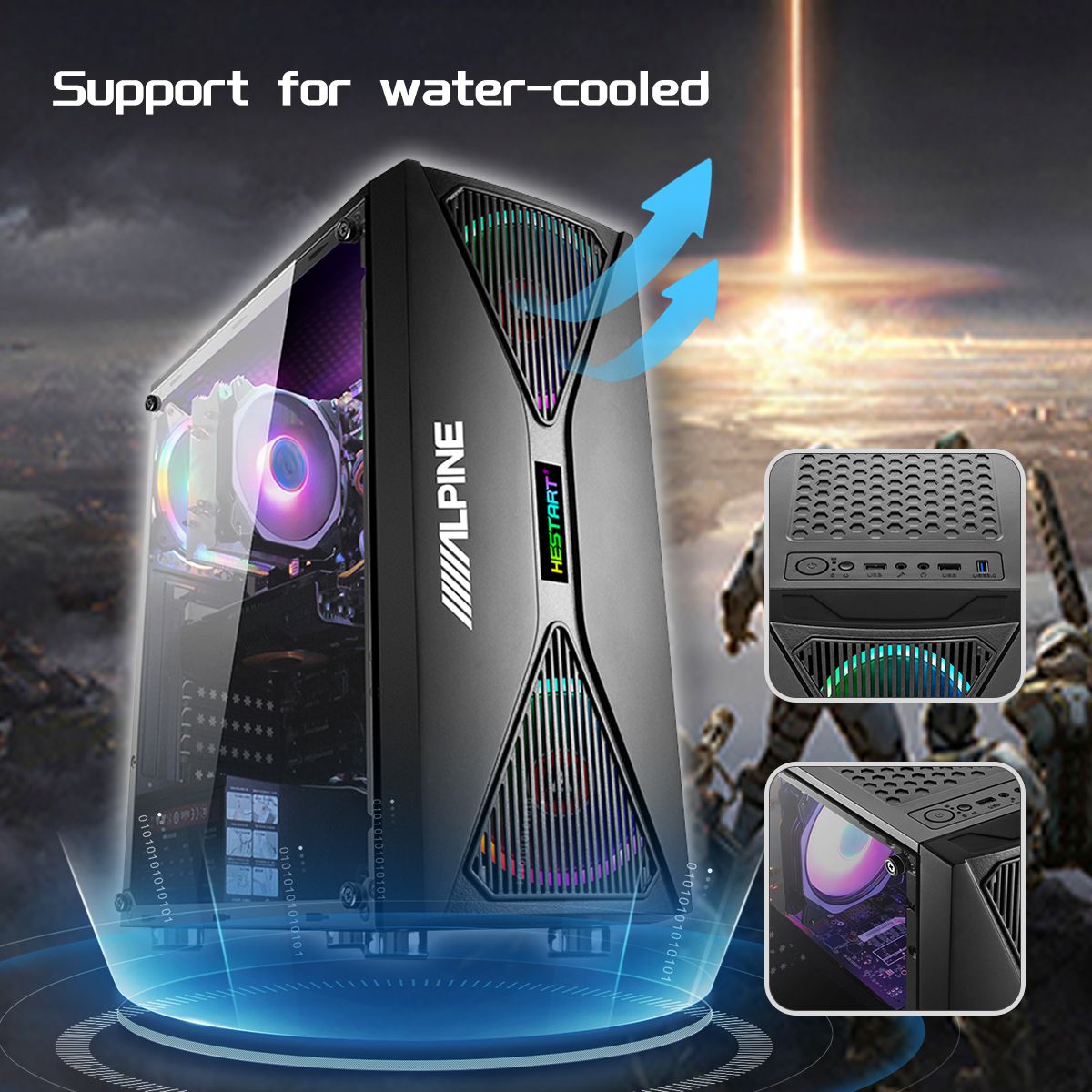 PC-Computer-Case-Side-Transparen-Acrylic-Panel-Computer-Case-Tower-Chassis-for-Gaming-ATXM-ATXMini-I-1697223