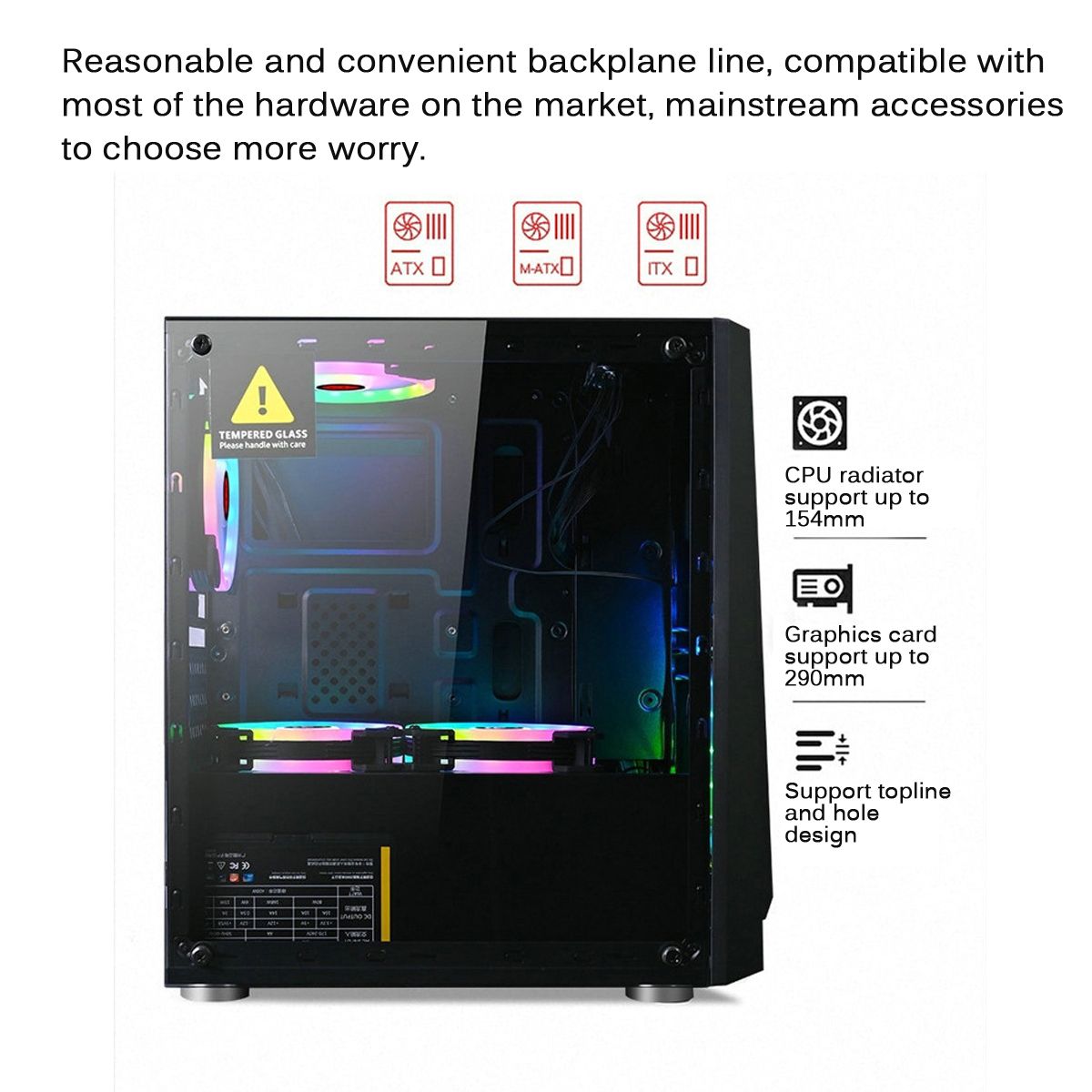 Toughened-Glass-Side-Plate-Computer-Gaming-Case-MATXMITX-USB30-Support-120mm-Water-Cooling-1672719