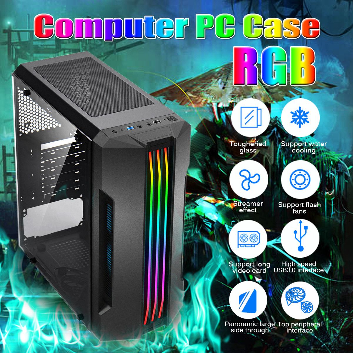 USB-30-ATX-m-Atx-ITX-Toughened-Glass-Computer-PC-RGB-Case-Five-Fans-Air-Duct-1688827