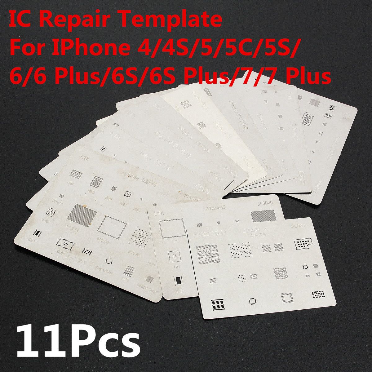 11Pcs-Rework-Stencil-Template-For-iPhone-44S55S66P6s6sp77Plus-1140645
