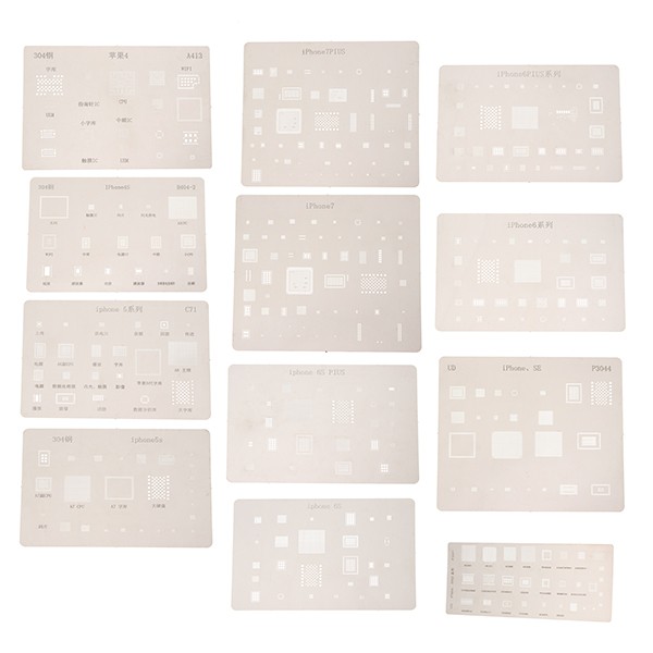 12pcs-IC-Chip-BGA-Reballing-Stencil-Kits-Set-Solder-Template-for-iPhone44s55s66-Plus6s6s-Plus77-Plus-1113400