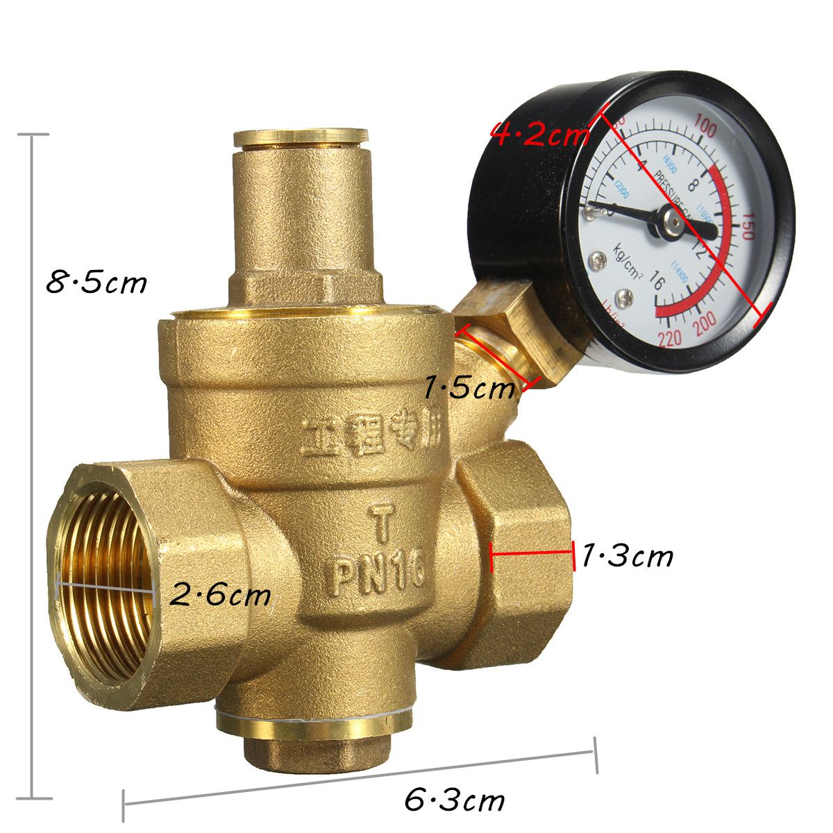 DN20-NPT-34quot-Adjustable-Brass-Water-Pressure-Regulator-Reducer-with-Gauge-Meter-1135674