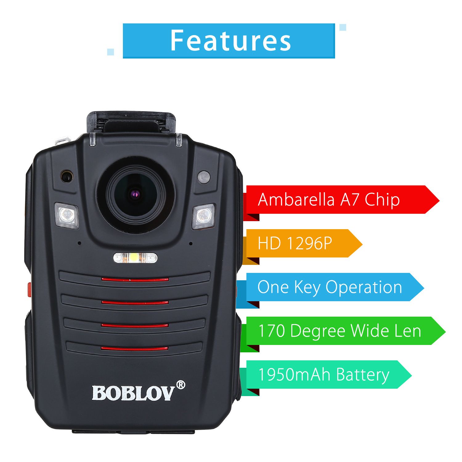 BOBLOV-HD66-07-32G-1296P-HD-170-Degree-Camera-GPS-Police-Body-Camera-IP68-DVR-20quot-inch-LCD-Wearab-1213290