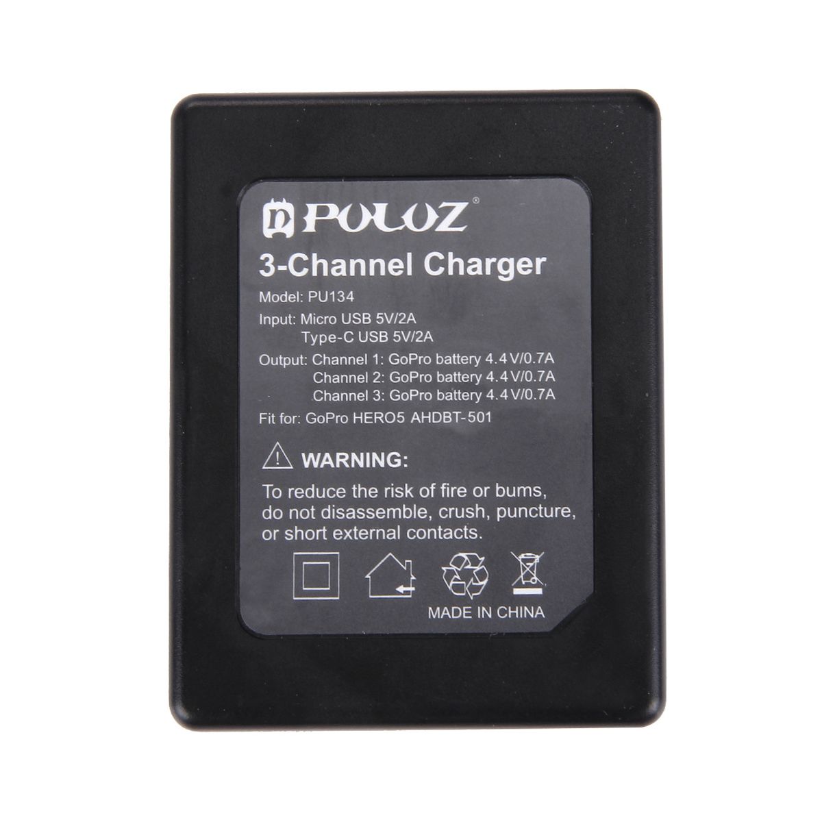 PULUZ-3-Channel-Battery-Charger-With-Micro-USB-CType-C-Port-For-GoPro-HERO506-1636055