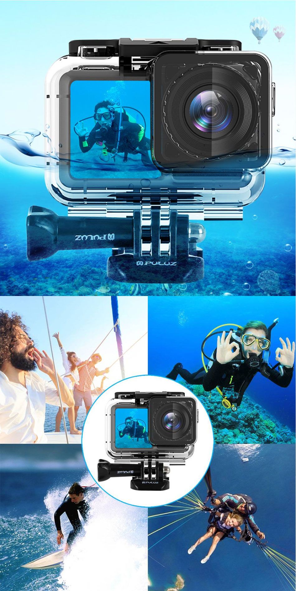 PULUZ-PU398-61M-Underwater-Waterproof-Diving-Swimming-Protective-Case-Shell-for-DJI-OSMO-Action-Spor-1537305