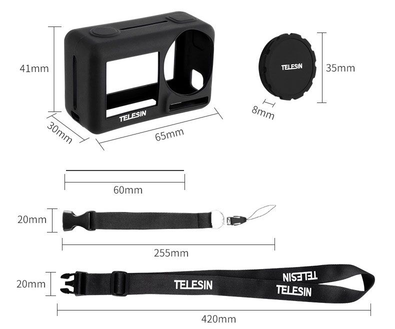 TELESIN-OA-BHT001-Protective-Frame-Shell-Case-Lens-Cap-with-Strap-for-GoPro-Hero-7-6-5-Black-Sports--1578146