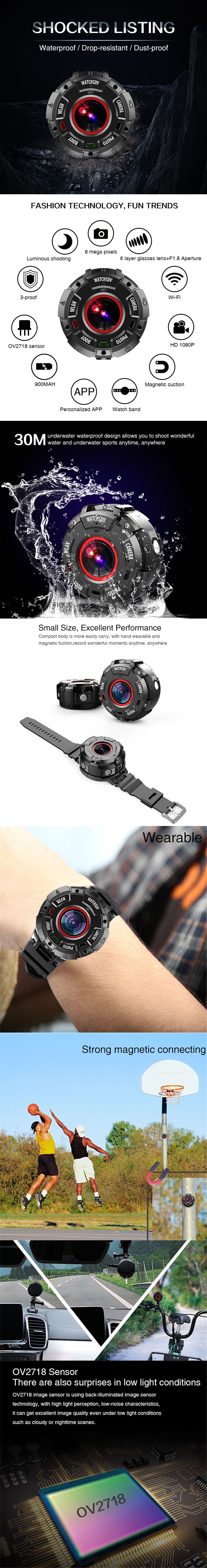 XANES-S222-HD-1080P-WIFI-Camera-Night-Vision-Vlog-Camera-Smart-Wristband-with-900mAh-Battery-30M-Wat-1310631