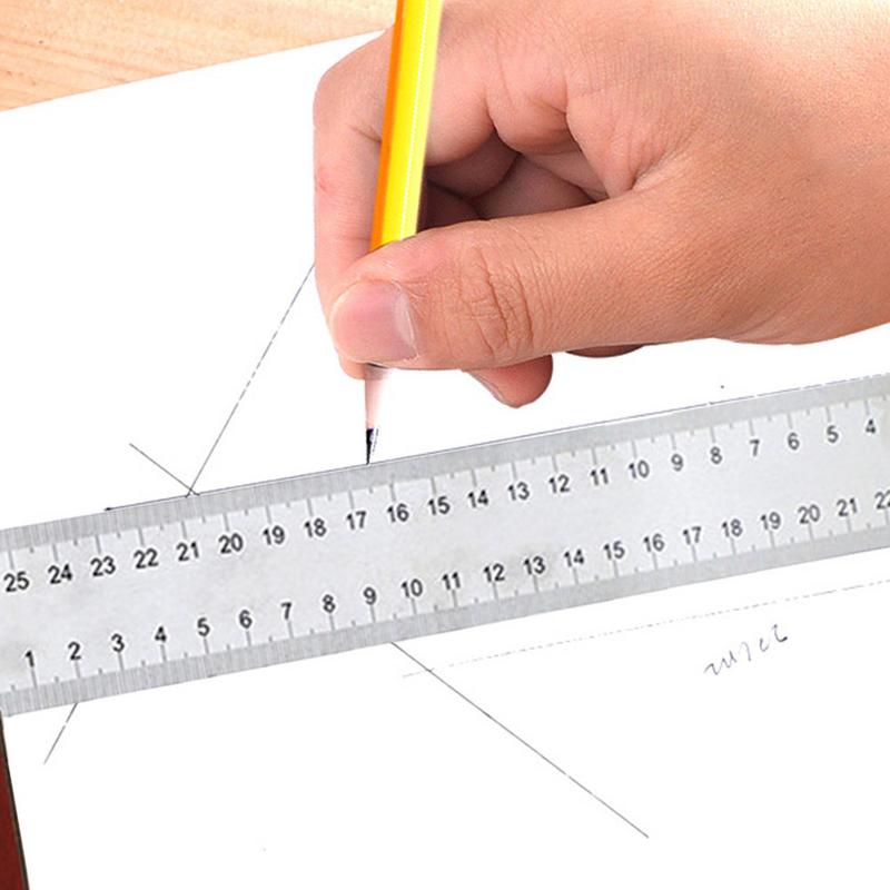 90-Degree-Square-Feet-Mahogany-Handle-Thickened-Stainless-Steel-Square-Ruler-Protractor-300MM-Tool-A-1536350