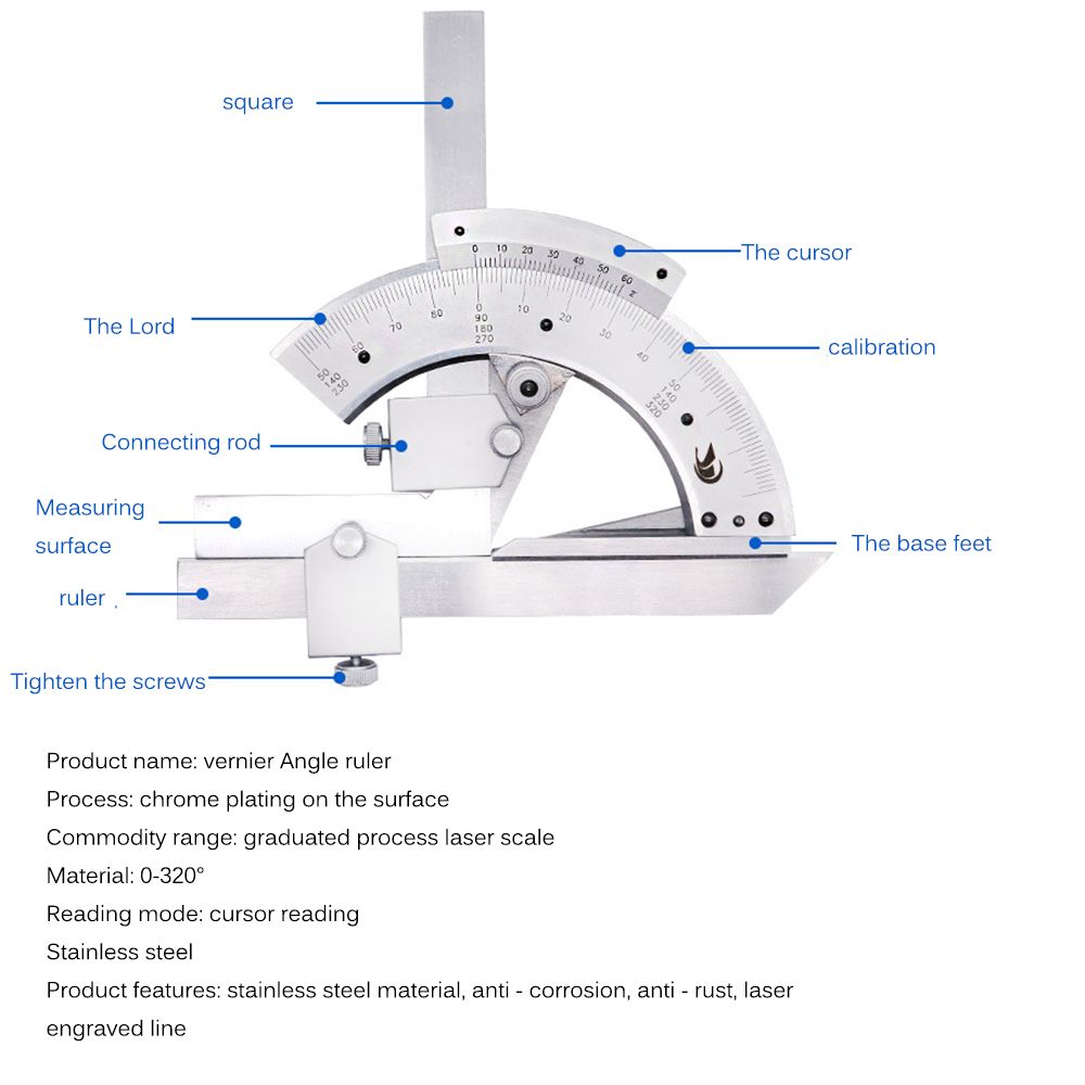 Universal-Bevel-Protractor-Multi-Function-Angle-Ruler-0-320-Degree-Stainless-Steel-Goniometer-Angle--1606437