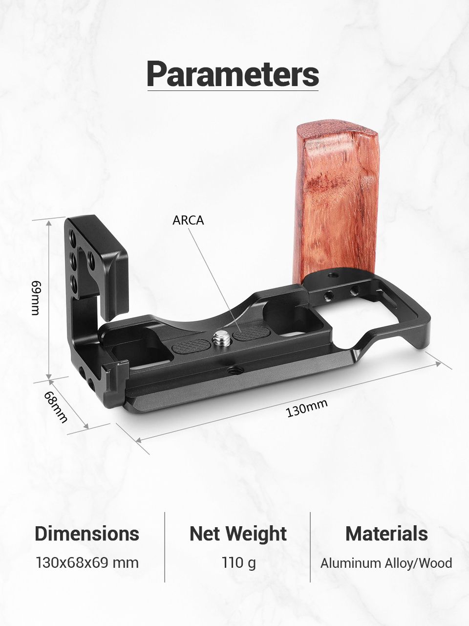 SmallRig-2074-A6500-L-Bracket-Cage-Kit-for-Sony-Alpha-A6500-Side-Plate-Arca-Baseplate-L-Plate-with-W-1729545