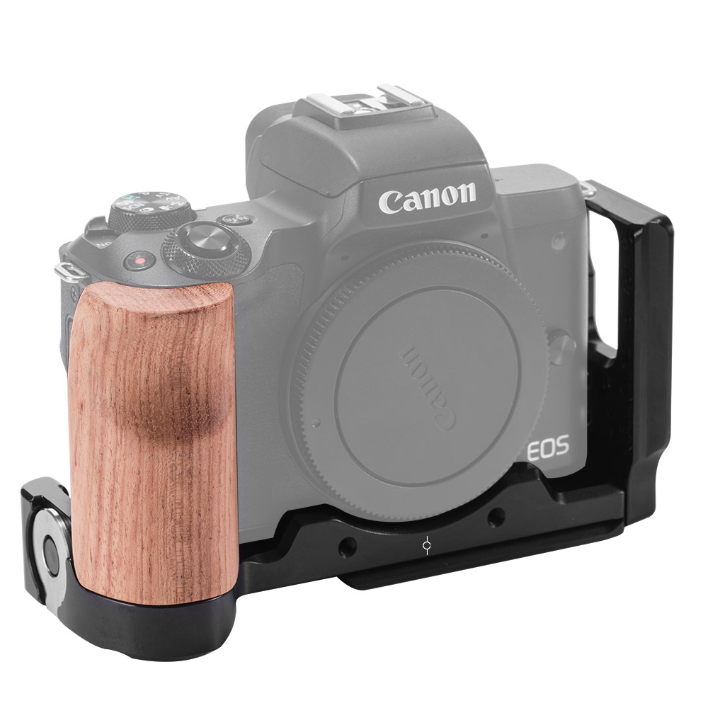 SmallRig-2387-M50-L-Plate-L-Bracket-for-Canon-EOS-M50-Camera-With-Wooden-Handle-Grip-Arca-Style-Quic-1726282