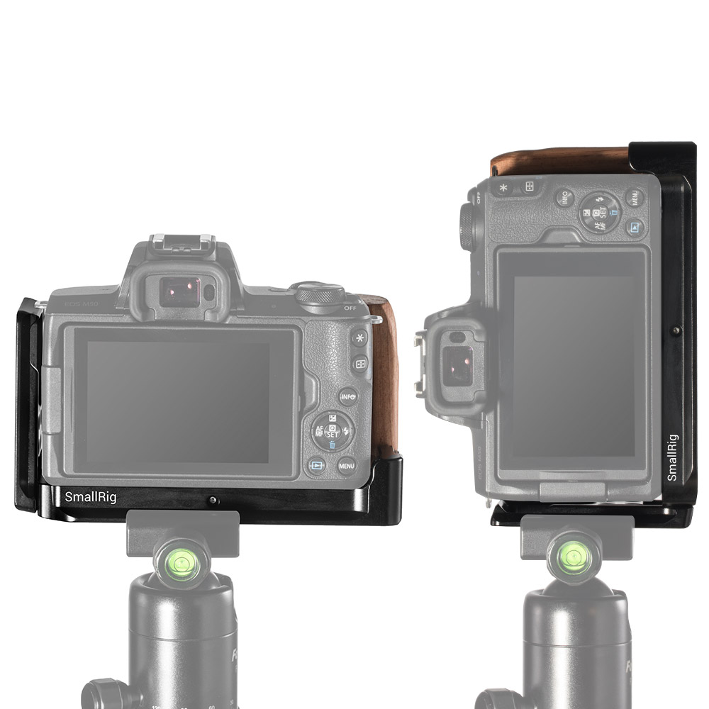 SmallRig-2387-M50-L-Plate-L-Bracket-for-Canon-EOS-M50-Camera-With-Wooden-Handle-Grip-Arca-Style-Quic-1726282