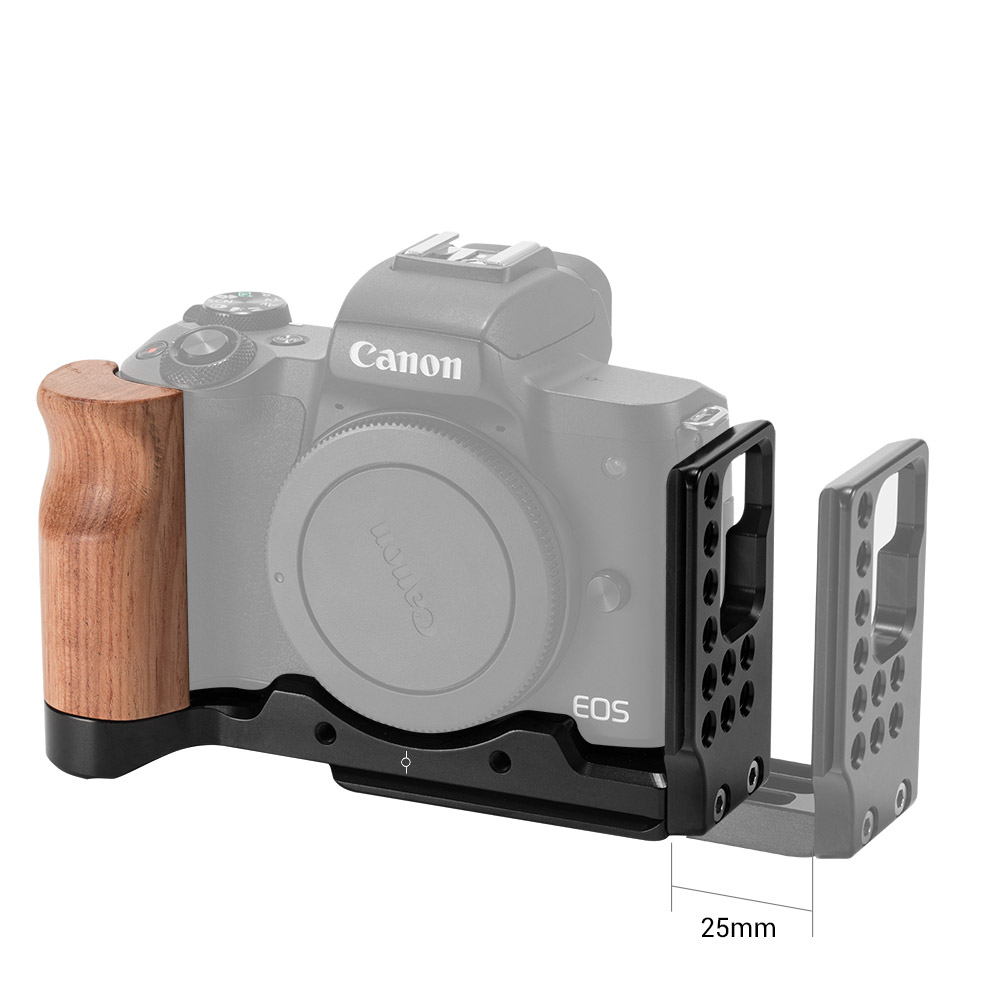 SmallRig-2387-M50-L-Plate-L-Bracket-for-Canon-EOS-M50-Camera-With-Wooden-Handle-Grip-Arca-Style-Quic-1726282