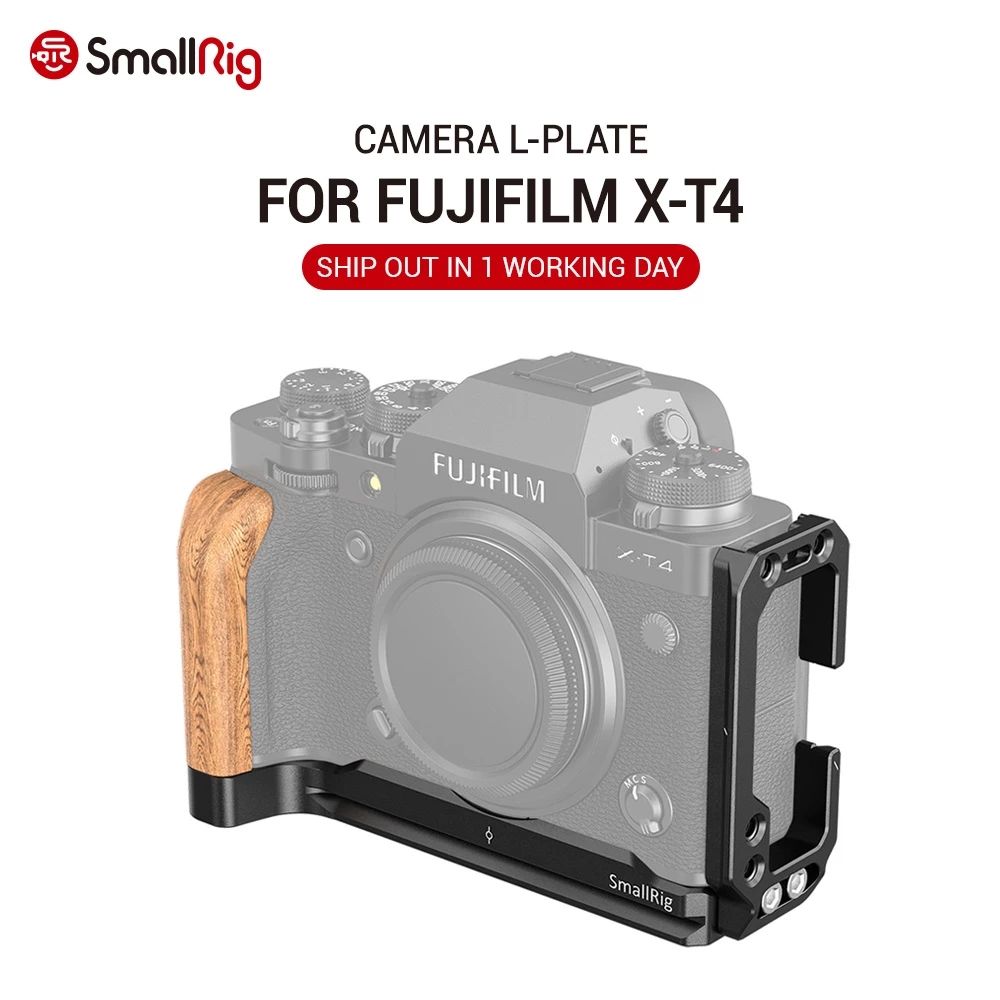 SmallRig-2811-XT4-Camera-L-Plate-L-Bracket-for-FUJIFILM-X-T4-Camera-Wooden-Side-Grip-Arca-Compatible-1767166