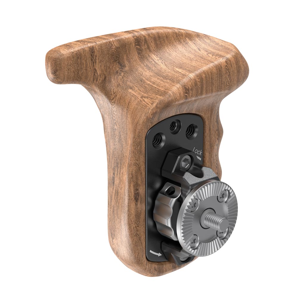 Smallrig-1891-DSLR-Camera-Rig-Left-Side-Wooden-Handle-Grip-With-Arri-Rosette-Quick-Release-Wooden-Ha-1733444