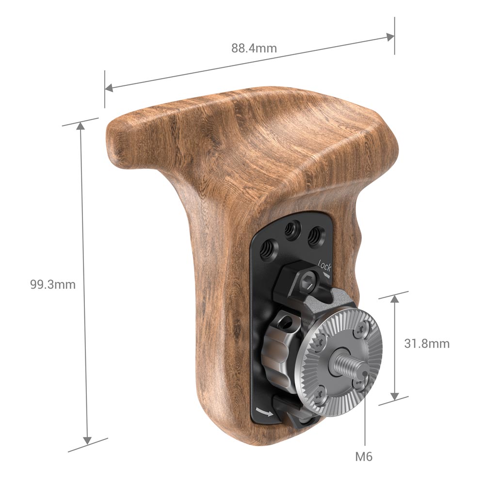 Smallrig-1891-DSLR-Camera-Rig-Left-Side-Wooden-Handle-Grip-With-Arri-Rosette-Quick-Release-Wooden-Ha-1733444