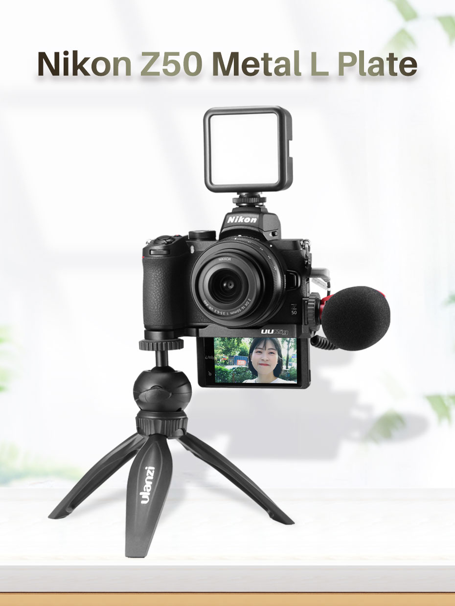 UURig-R039-Metal-Quick-Release-L-Plate-L-Shaped-Bracket-for-Nikon-Z50-Extend-Dual-Clod-Shoe-14-Screw-1749560