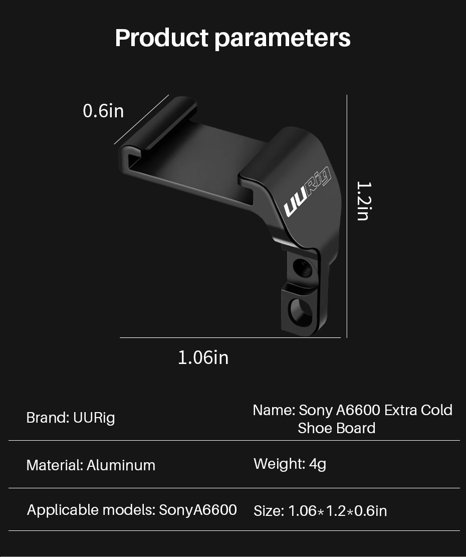 UURig-R044-Mini-Cold-Shoe-Bracket-Extension-Microphone-LED-Light-Mount-Base-Vlog-Accessories-for-Son-1704234