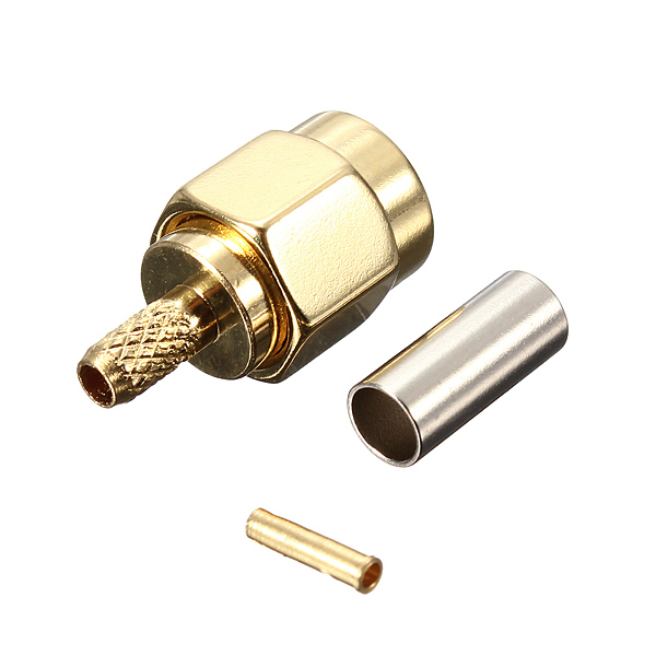 Brass-RP-SMA-Male-Plug-Center-Window-Crimp-Cable-RF-Adapter-Connector-929721