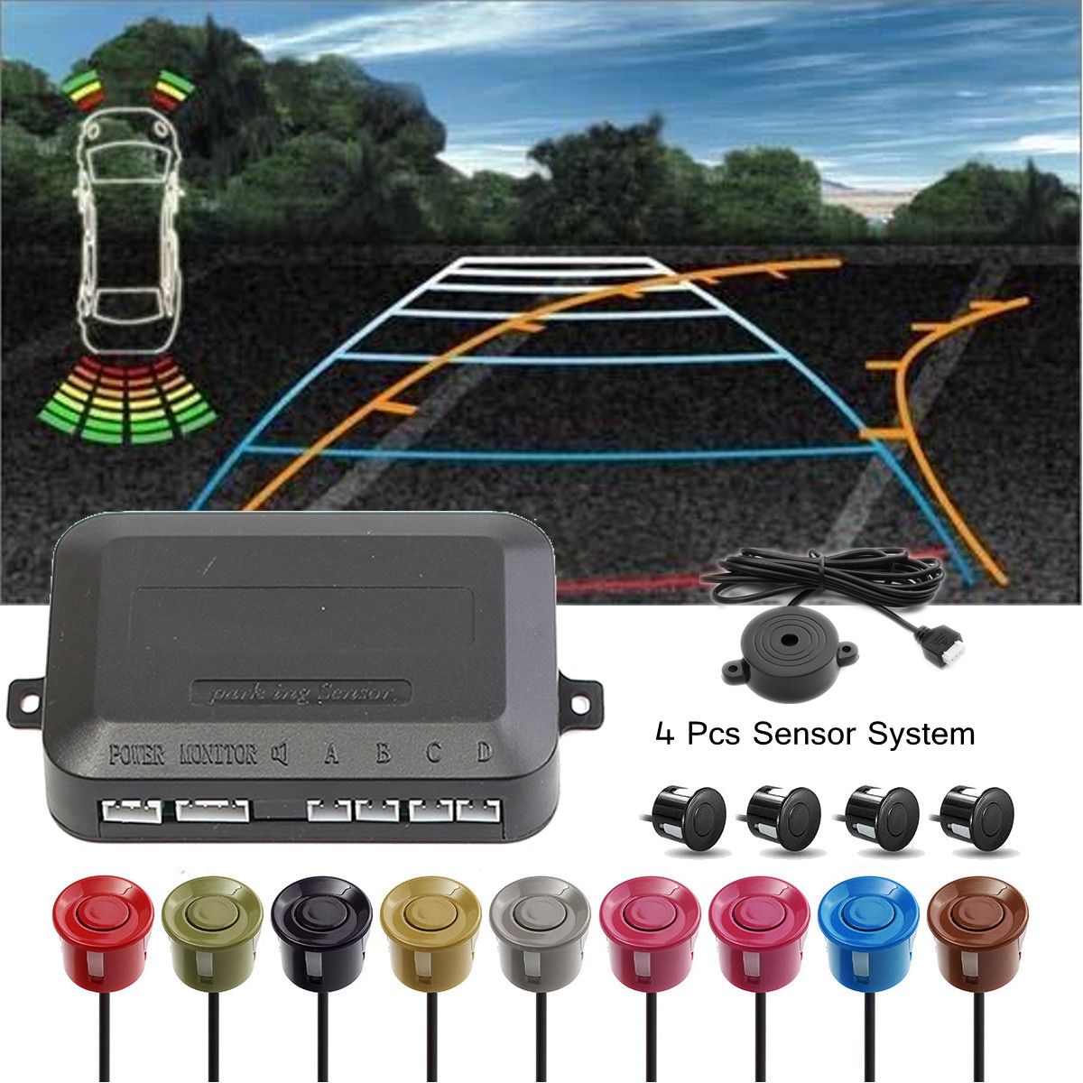 DC-12V-10-Colors-PVC-Buzzer-Display-Pure-Beep-Sound-Reversing-Car-Radar-Detector-1337815