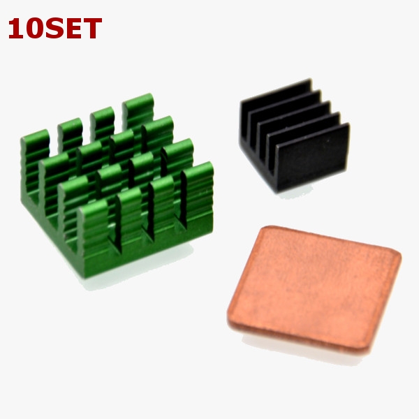 10-x-Aluminum-Heat-Sink-Kit-With-Coppor-For-Raspberry-Pi-2-model-B-1145417