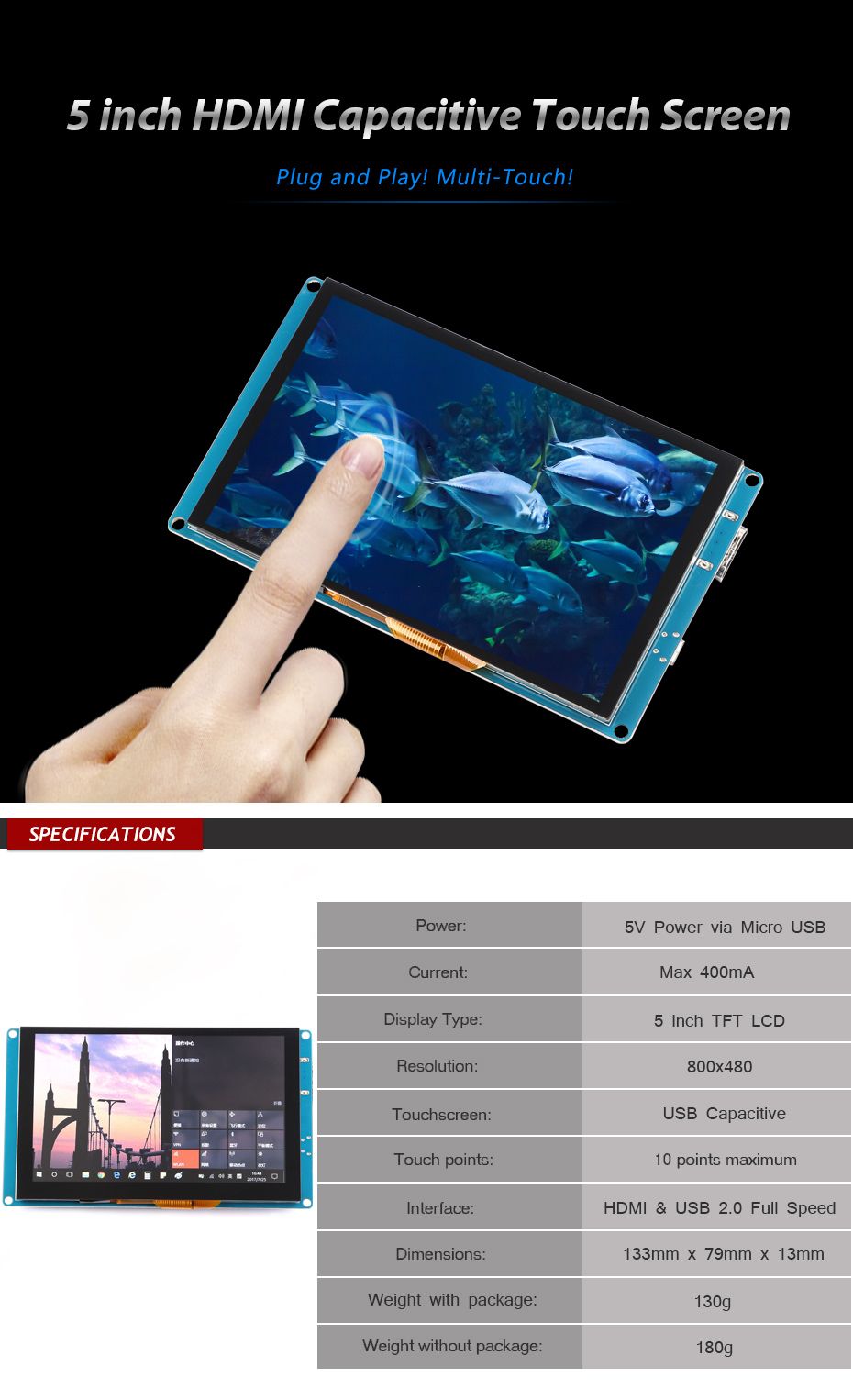 5-Inch-800480-Resolution-HD-Capacity-Touch-Screen-Support-USB-Control-For-Raspberry-Pi-1203342