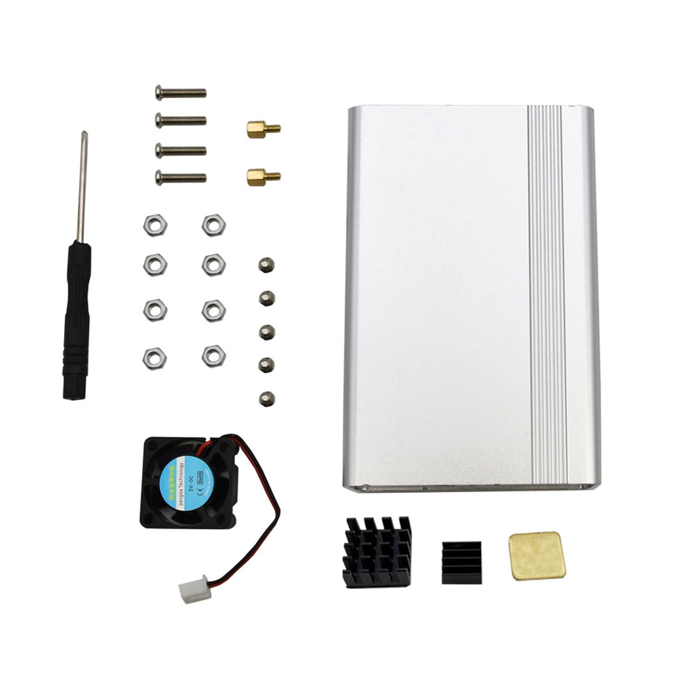 Black--Silver-Aluminum-Alloy-Protective-Case--Cooling-Fan--Heatsink-Kit-For-Raspberry-Pi-3B-1456169