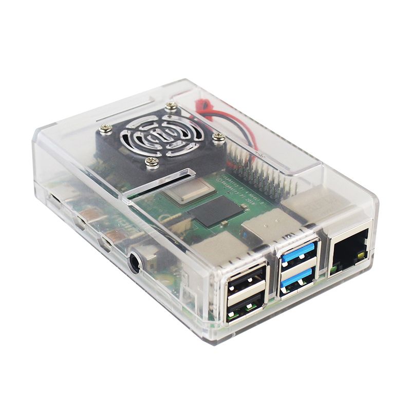 Caturda-C2119-BlackTransparent-Case-With-Cooling-Fan-ABS-Protective-Shell-DIY-Kit-for-Raspberry-Pi-4-1599896