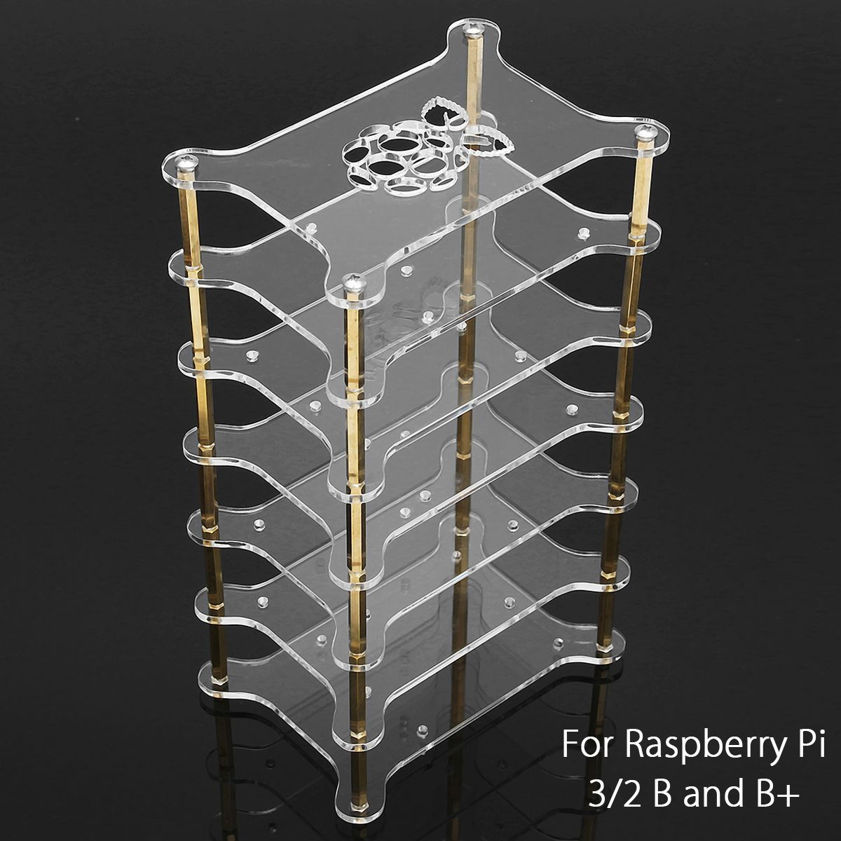 Clear-Acrylic-6-Layer-Cluster-Case-Shelf-Stack-For-Raspberry-Pi-432-B-and-B-1156929