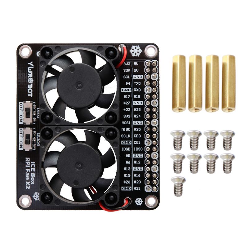 Dual-Cooling-Fan-Expansion-Board-for-Raspberry-Pi-4B-with--White-LED-Atmosphere-Lamp-Heatsink-1660720