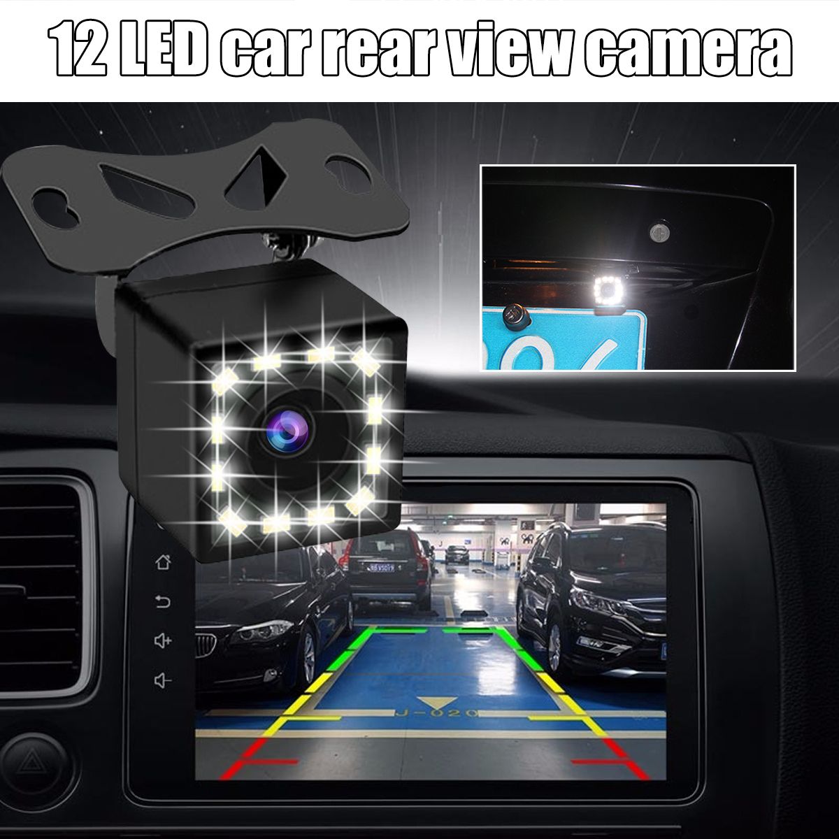 170-Degree-Car-Vehicle-Rear-View-Kit-Reverse-Backup-Parking-Car-Camera-12-LED-with-Cable-1342963