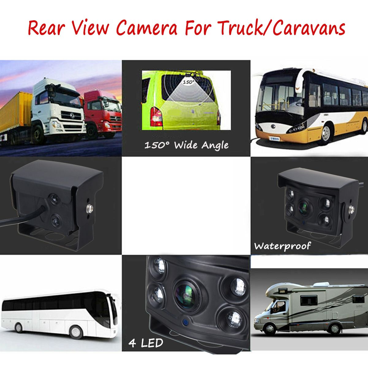 4-Pin-CCD-150deg-4-LED-Night-Vision-Waterproof-Car-Rear-View-Camera-For-Truck-1418876