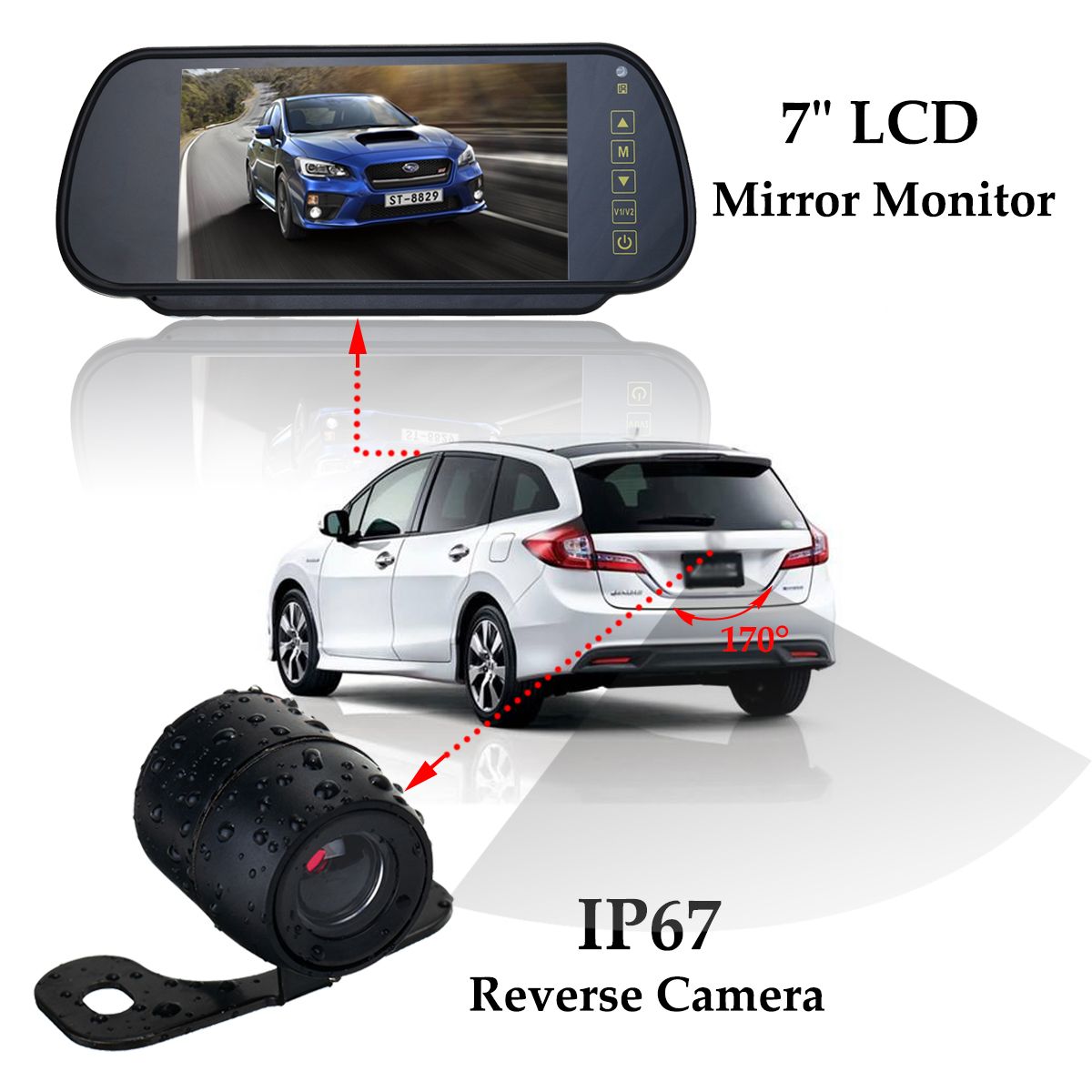 7-Inch-LCD-Mirror-Monitor-Car-Rear-View-Kit-Reverse-Backup-Parking-Camera-170-Degree-IP67-1284261