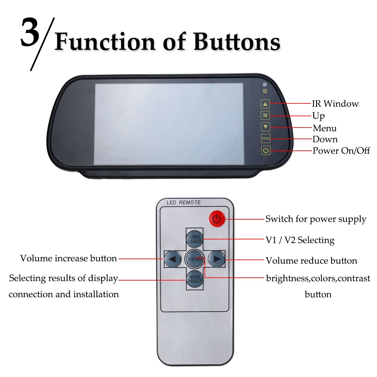 7-Inch-LCD-Mirror-Monitor-Car-Rear-View-Kit-Reverse-Backup-Parking-Camera-170-Degree-IP67-1284261