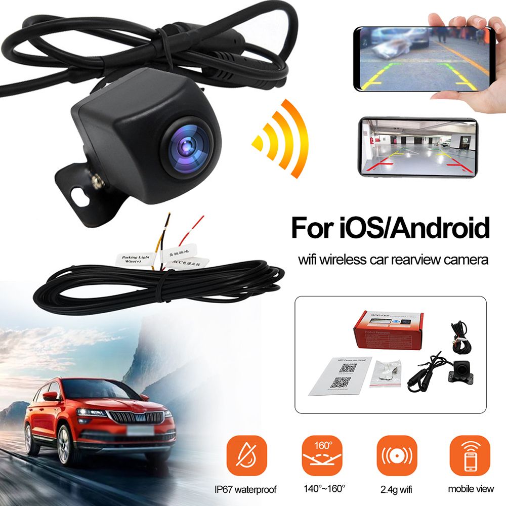 Wifi-Wireless--IP67-Waterproof-Car-Rearview-Camera-For-iOS--Android-Black-1659315