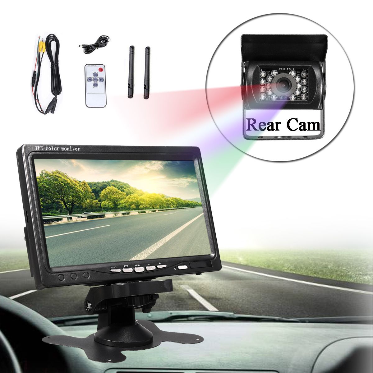 Wireless-7-Inch-LCD-Monitor-Car-Bus-Waterproof-Infrered-Rear-View-Backup-Camera-Cam-1206869