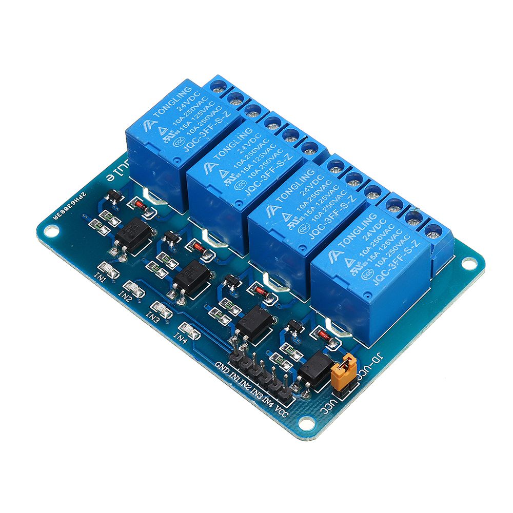 10pcs-24V-4-Channel-Relay-Module-For-PIC-ARM-DSP-AVR-MSP430-1493561