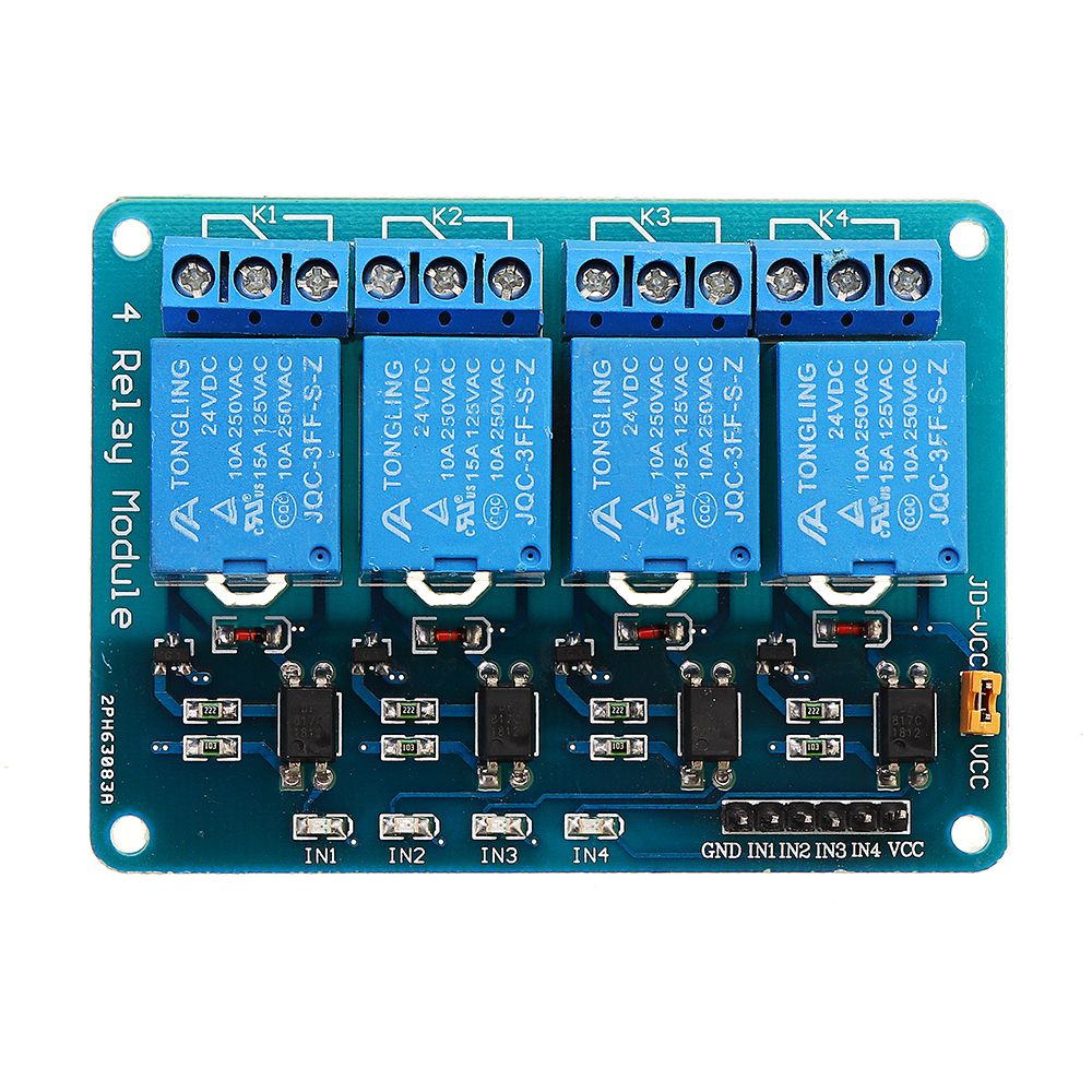 10pcs-24V-4-Channel-Relay-Module-For-PIC-ARM-DSP-AVR-MSP430-1493561