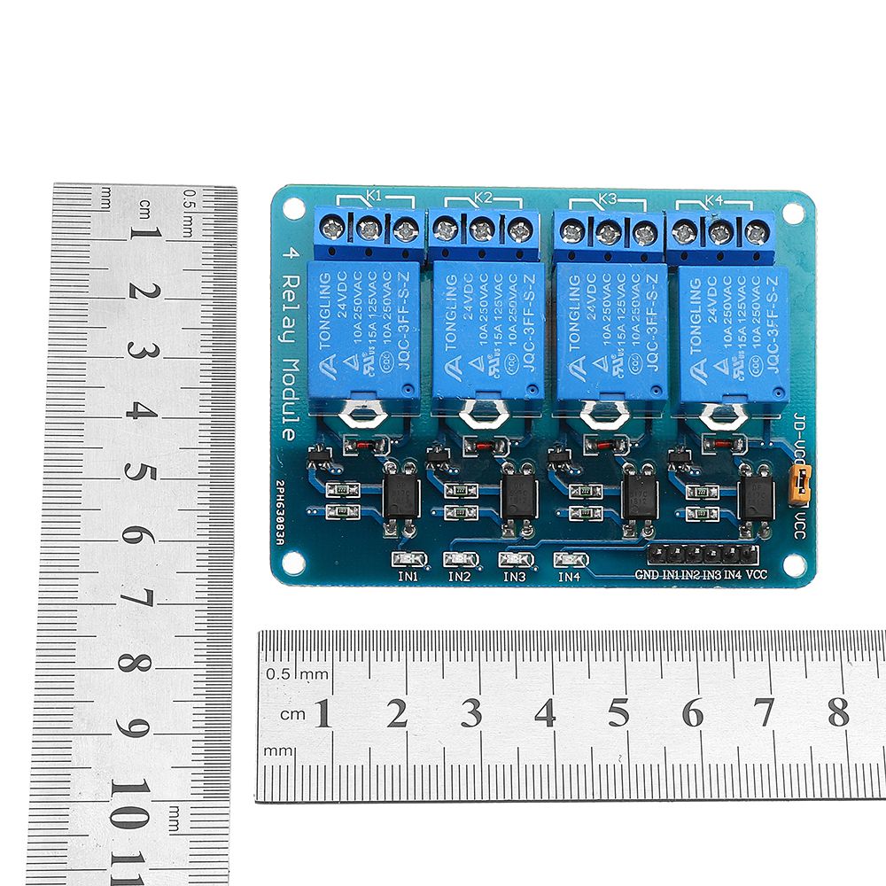 10pcs-24V-4-Channel-Relay-Module-For-PIC-ARM-DSP-AVR-MSP430-1493561