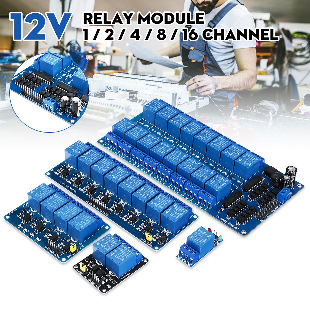 12V-124816-Channel-Relay-Module-With-Optocoupler-For-PIC-AVR-DSP-ARM-Geekcreit-for-Arduino---product-1563417